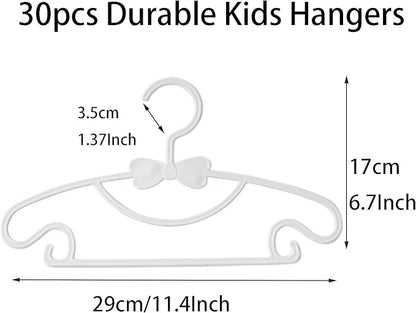 YYaaloa Kids & Baby Plastic Hangers - Very Durable, Toddler & Infant Hangers (Beige, 30pcs)