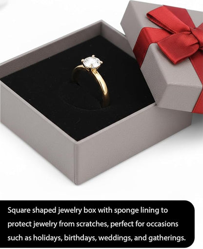 Rocutus Jewelry Gift Boxes for Necklace, Earring, Ring - Cotton Filled Cardboard Paper Jewelry Box Gift Cases for Wedding, 12 Pack Engagement, Gift Packaging, Luxury Jewelry Box, Ring Box (Grey)
