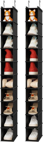 MAX Houser 10-Shelf Hanging Shoe Shelf Organizer, Hanging Shoe Storage for Closet,Pack of 2 (Black)