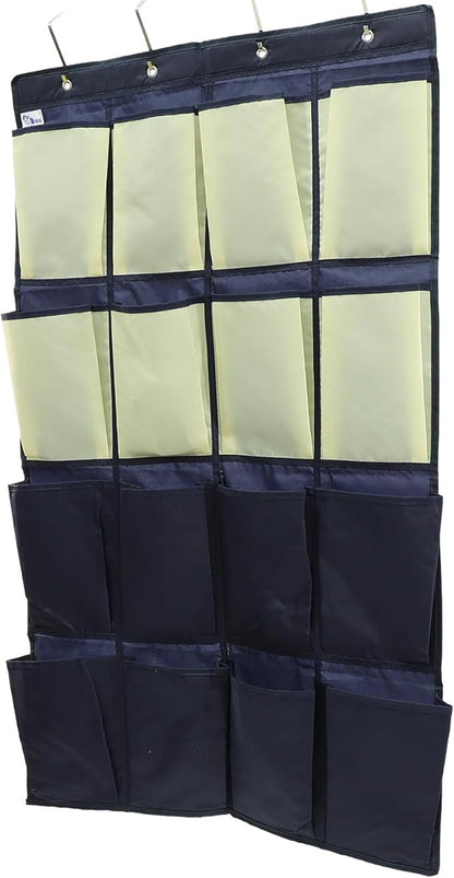 GARVALON Door Hanging Shoe Organizer Bag 16 Compartments Oxford Fabric Closet Door Shoe Holder Pouch for Men Women Wall Storage Organizer