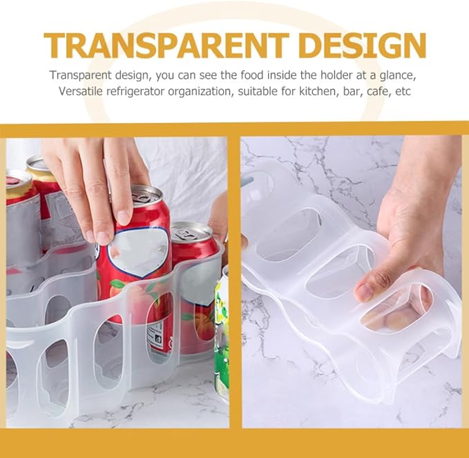 Garneck Fridge Drink Can Organizers 3pcs Soda Can Organizer for Refrigerator Plastic Can Rack Kitchen Can Organizer Beer Supply Can Holder