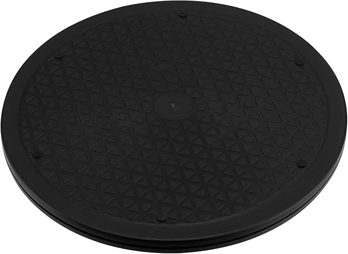 SINJEUN 8 PCS 12 Inch 360° Rotating Swivel, Rotating Swivel Stand Turntable Lazy Susan Monitor Stand for Plants, Models and Handicraft, Black