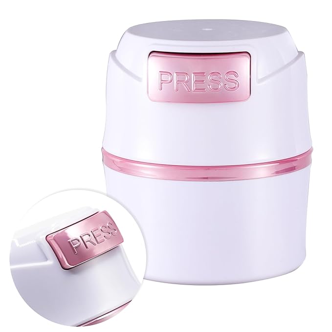 Eyelash Glue Storage Container Tank - Adhesive Jar Stand Makeup Case Cosmetic Storage Tank - White with Pink