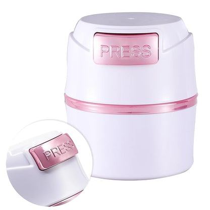 Eyelash Glue Storage Container Tank - Adhesive Jar Stand Makeup Case Cosmetic Storage Tank - White with Pink