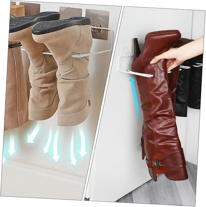 2Pcs Wall Mounted Shoe Rack Compact Storage Organizer for Entryway Bathroom Stylish White Hanging Shelf for Boots Shoes Space Saving for Home