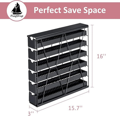FlagShip 6-Tier Vertuo Pod Holder for Nespresso - 60+ Capsule Max Capacity Metal Rack, Ultra-Efficient Corner Storage Space Saving Design