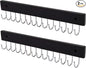SCUNDA Wall Mounted Necklace Holder, Classic Style Necklace Holder, Tangle-Free Wall Jewelry Organizer with 28 Hooks(2 Packs,Black)