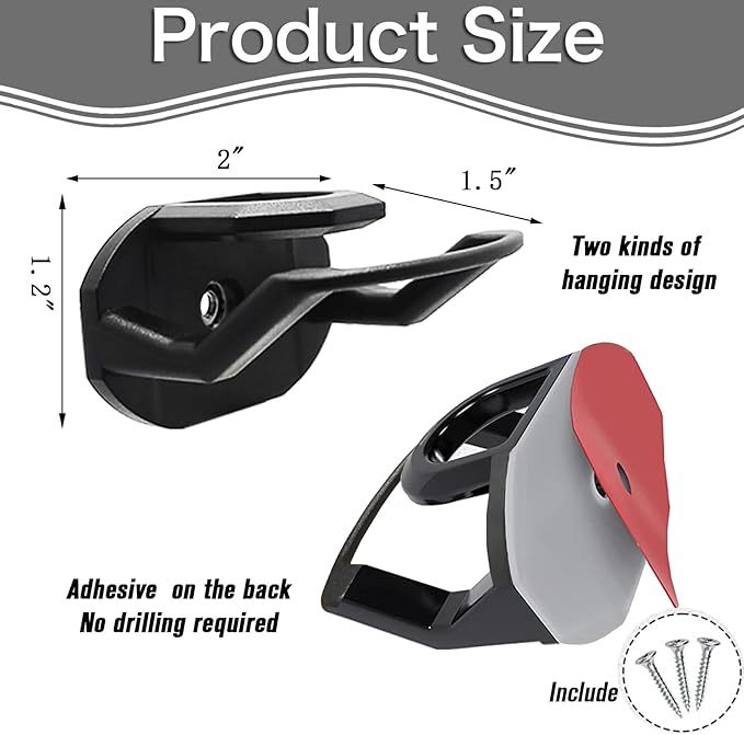 24 Pack Adhesive Hat Hooks for Wall，Hat Rack for Baseball Caps, Hat Hangers for Wall， No Drilling，Upgraded Adhesive Hat Holder Display（Black）