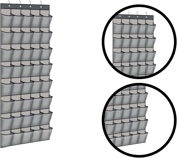 Over the Door Shoe Organizer for Bedroom Door with Multiple Pockets - Hanging Shoe Storage Bag Caddy