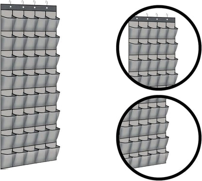 Over the Door Shoe Organizer for Bedroom Door with Multiple Pockets - Hanging Shoe Storage Bag Caddy