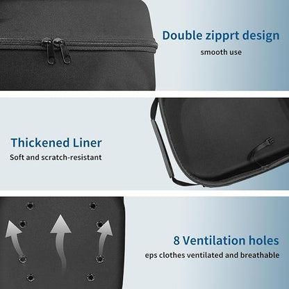 Hat Travel Case Baseball Cap Carrier for 6 Hats Storage with Handle & Adjustable Shoulder Strap for Travel Closet