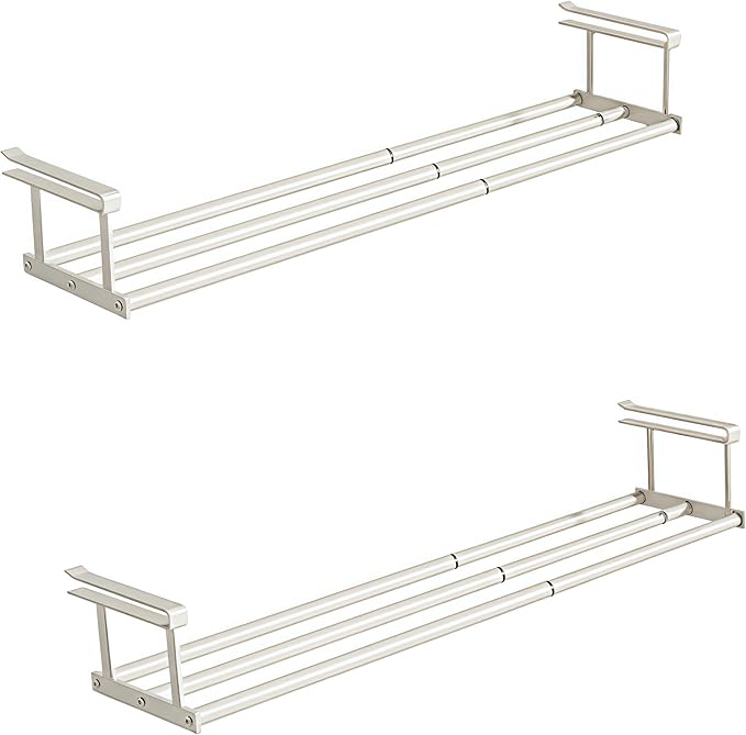 Expandable Shoe Rack, Retractable Shoe Rack, Adjustable Under Cabinet Shoe Organizer for Closet(2white)