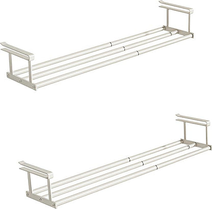 Expandable Shoe Rack, Retractable Shoe Rack, Adjustable Under Cabinet Shoe Organizer for Closet(2white)
