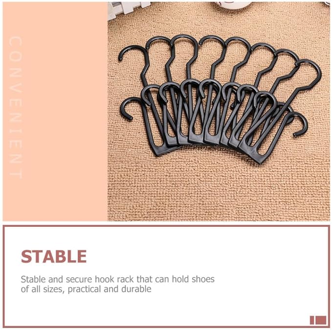 Cabilock Hanging Shoe Hangers 20 Pcs Plastic Shoe Organizer Hooks for Closet Storage Travel Drying Rack Space Saving Racks