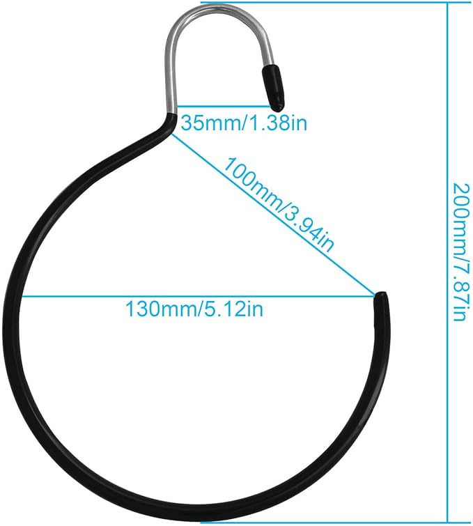XGNG 3PCS Black Non-Slip Belt Rack Tie Hanging Hooks Closet Accessories Scarf Ring Hangers Scarf Organizer Storage Holders for Ties Scarves Belts Tank Tops Pashminas