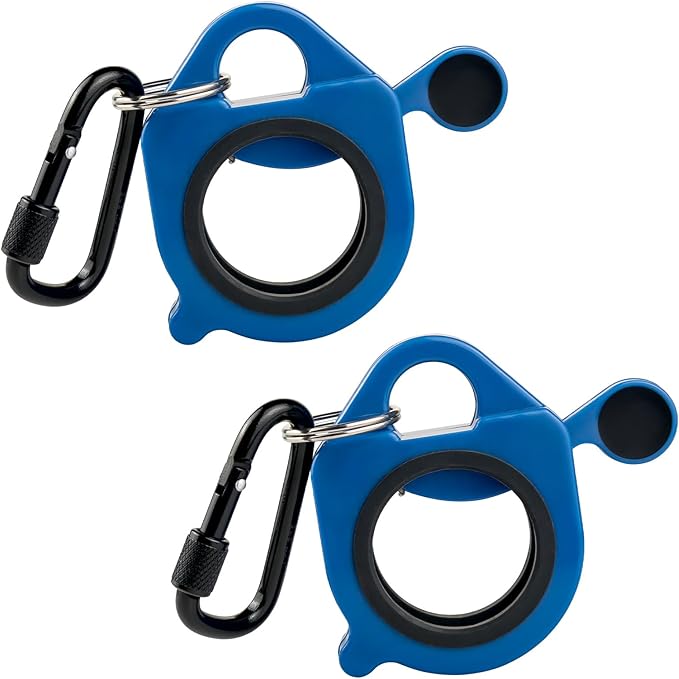 Zip Tie Holder, 2 Pack Blue Cable Tie Holder Reusable, No.6 Lock Carabiner, Outdoor Use, ABS Plastic, Ziptie Organizer Clip for Electrician Tool Belt Wrap Heavy Duty Storage Container