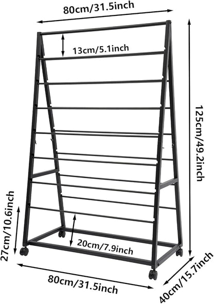 Ribbon Organizer 15 Tier Metal Ribbon Holder Organizer Rack, Double-Sided Ribbon Storage Rack, 31.5In/W, Gift Wrapping Paper Craft Ribbon Storage Shelf for Scarf, Ties, Belt, Towel