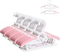 JSF Baby Hangers,Adjustable 30 Pack Kids Hangers for Closet Kids,Non-Slip Save Space Plastic Hangers,Infant Nursery Child Small Children(Pink)