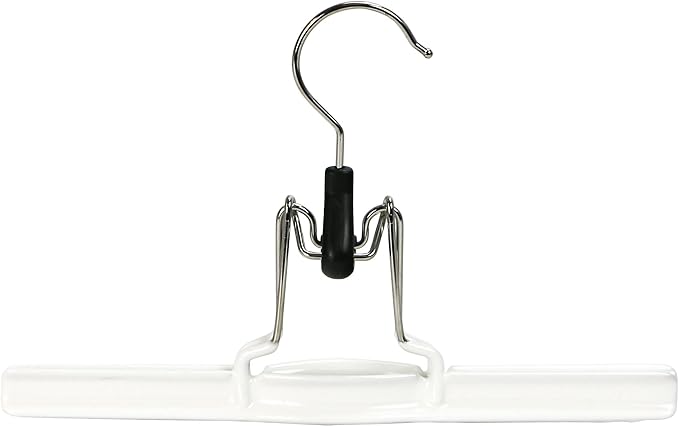Mawa by Reston Lloyd Non-Slip Space-Saving Clothes Hanger with Clamp for Pants and Skirts, Style M/26, 1-Piece, White