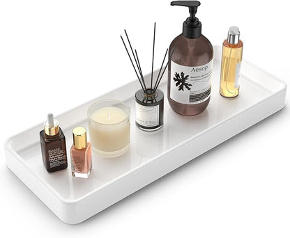 Gurygo 12" Countertop and Vanity Tray - Kitchen Tray for Soap Bottles - Rectangular Vanity Tray for Bathroom - Vanity Trays for Bathroom - Kitchen Soap Dispenser Tray,White