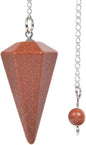 Faceted Mixed gemstone crystal pendulum point reiki chakra pendant bead Chain 6''