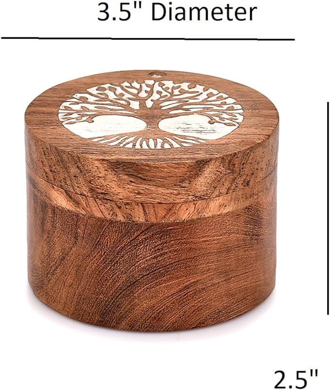 EDHAS Acacia Wood Salt Cellar Box Elegant Kitchen Salt Container Holder with Swivel Lid to Storage Pepper Spice (3.5" x 3.5" x 2.5")