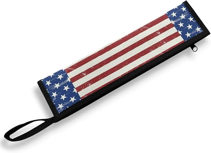 Cutlery Storage Bag Travel Silverware Cloth Bags for Travel Tableware Carrying Bag Travel Silverware Case Utensil Pouch Utensil Case,US Flag Blue and Red