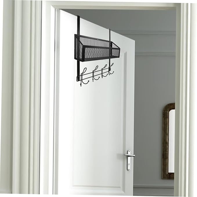 Cabilock Hanging Storage Basket for Front Door Over The Door Organizer Easy Install Multifunctional Modern Style Bathroom Kitchen Bedroom