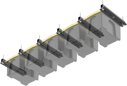 TORACK Garage 16" Studs Ceiling Bin Storage Rack, Overhead Tote Storage Rails Heavy Duty Adjustable Tote Slide Rails for 5 Bins(Bins are not included)