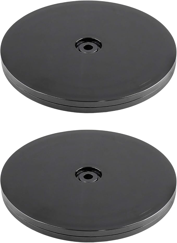 2Pcs Black Turntable Organizer 6 Inch, Acrylic Rotating Turntable Platter Swivel Plate Tray for Pantry Cabinet Spice Rack Cake Table Makeup