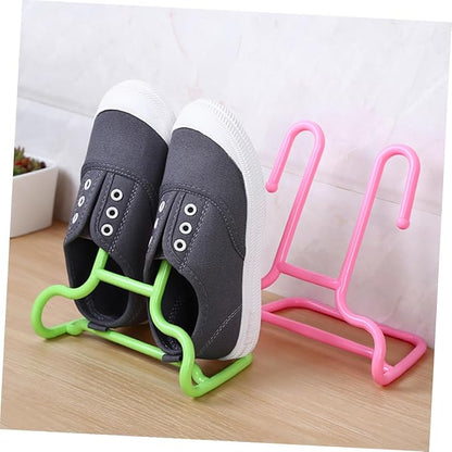 2 pcs Shoe Organizer Rack Space Saving Hanging Design for Bedroom Closet Entryway Material for Drying Shoes Pink