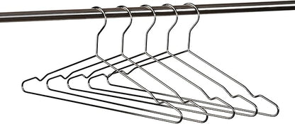 17 Inch Black Silver Heavy Duty Shirt Blouse Coat Suit Hanger 50 Pack, Space Saving Slim Wire Hanger for Camisole Trousers Dress