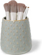 Ceramic Makeup Brush Holders, Farmhouse Bathroom Vanity and Countertop, Brushes Cup for Bathroom Cosmetics, Lipsticks, Vanity Desktop Storage (Vintage Grey)