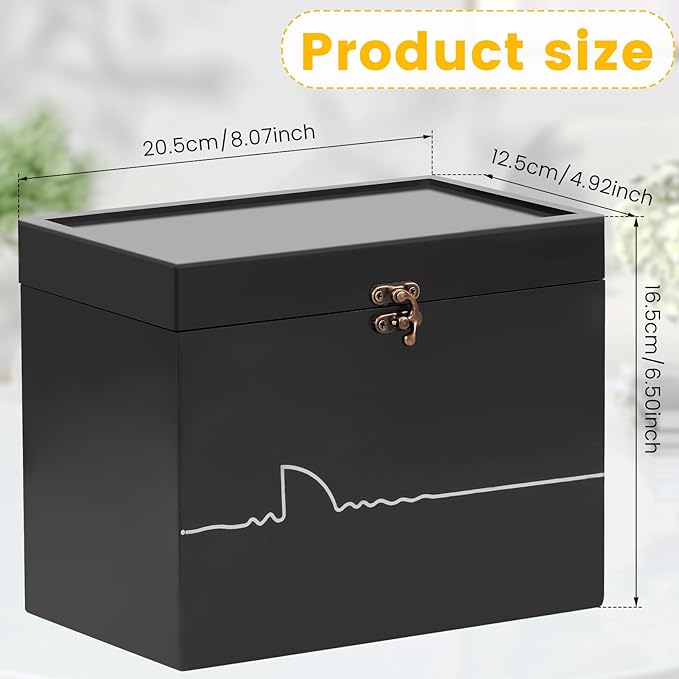 Tampon Holder for Bathroom Wooden Feminine Product Organizer with Lid Pad and Tampon Organizer for Bathroom Tampon Storage Sanitary Napkin Holder for Girl Stuff (Black)