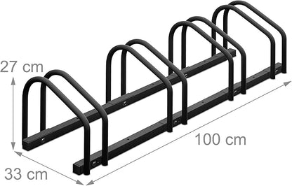Relaxdays Floor Bike Rack, Alloy Steel, Anthracite, 27 x 100 x 33 cm