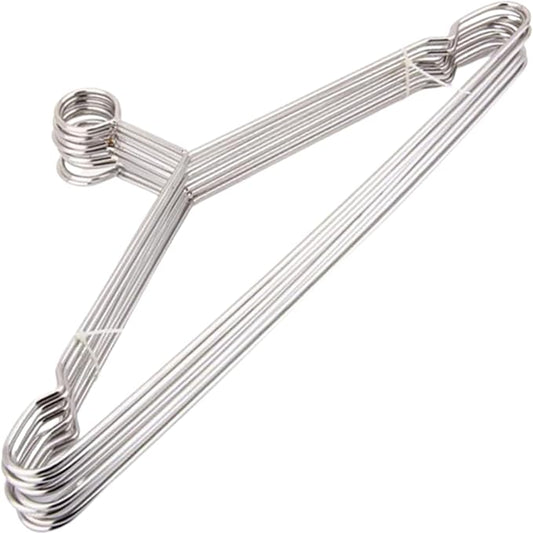 10 pcs Stainless Steel Security Clothes Hangers Metal Anti Theft Suit Hanger Hotel Style Ring Lock Closed Loop Coat Hangers for Hotels, Retail and RVs