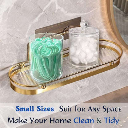 4 Pack Qtip Holder Dispenser for Cotton Ball, Swab, Round Pads, Floss - 10 oz Clear Plastic Apothecary Jar Set for Bathroom Canister Storage Organization, Vanity Makeup Organizer