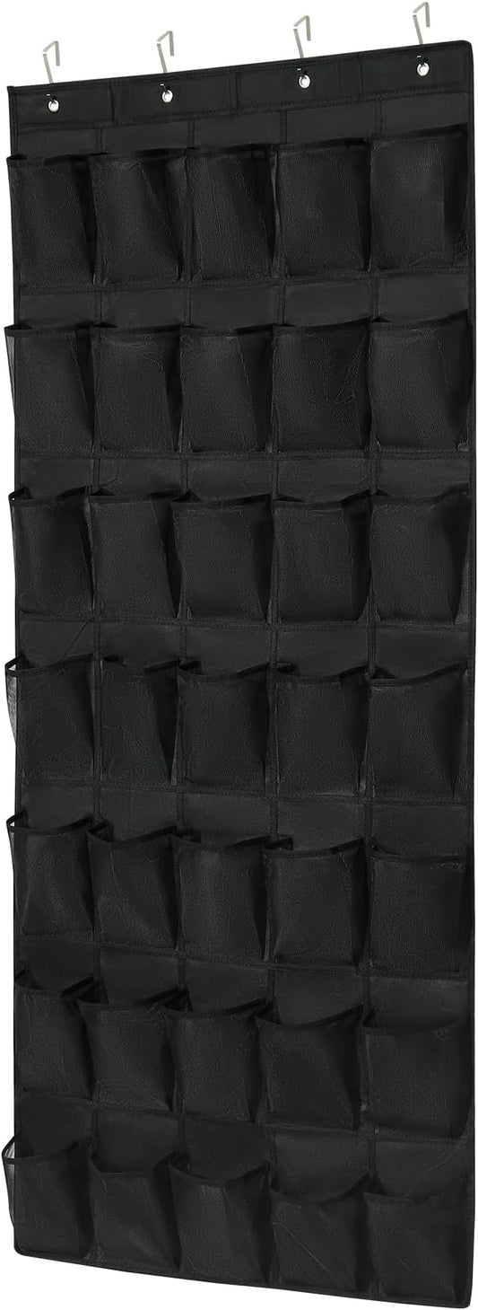 35Large Pockets Over The Door Shoe Organizer, Mesh Pockets Shoe Holder Rack, Capacity hanging shoe organizer，door shoe rack With 4 Metal Hook.