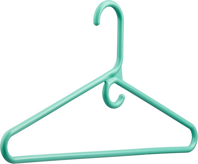 DEILSY™ Aqua Heavy Duty Hangers with Hooks for Scarves & Belts – Thick and Strong Clothes Hangers for Shirts, Jackets, Pants, and Dresses – Space-Saving Plastic Hangers – Pack of 50