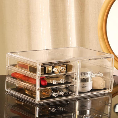 Cq acrylic Makeup Organizer With 9 Drawers,Large Capacity Countertop Organizer for Vanity,Bathroom and Bedroom Desk Cosmetics Organizer for Skin Care,Brushes, Eyeshadow, Lotions, Lipstick, Nail Polish