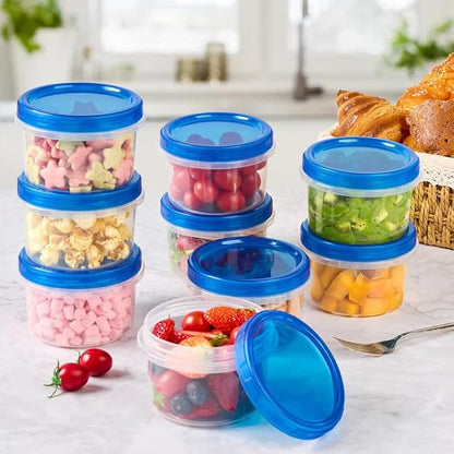 Soelomu 16 oz Freezer Storage Containers with Twist Top Lids, 10 Pack Reusable Meal Prep Containers Plastic Stackable Leakproof Food Storage Containers for Sauce Salad Leftover Oats
