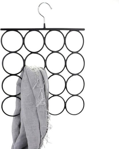 Tosnail 3 Pack Total 48 Rings Steel Non-Slip Tie Hanger Scarf Hangers Scarf Organizer Scarf Holder Legging Hanger Closet Space Saver