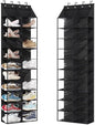 Takywep Over the Door Shoe Organizer, 10-Tier Behind the Door Shoe Rack with 20 Mesh Pockets, Large Deep Pockets Hanging Shoe Storage with 4 Metal Hook