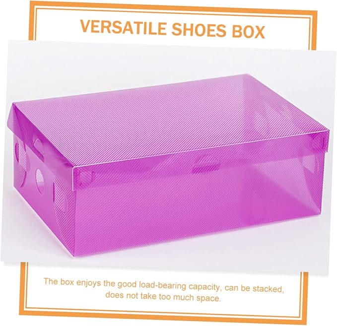 Ciieeo 7pcs Cardboard Shoe Boxes Lids Storage Boxes for Organizing Shoes Plastic Storage Foldable Stackable Household