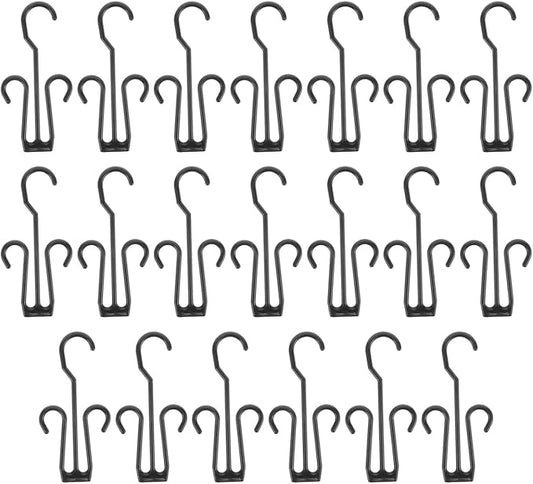Cabilock Shoe Hangers with Double Hooks 60Pcs Plastic Shoe Hook Organizer for Wall Storage and Drying Space-Saving Display for Home Travel Retail