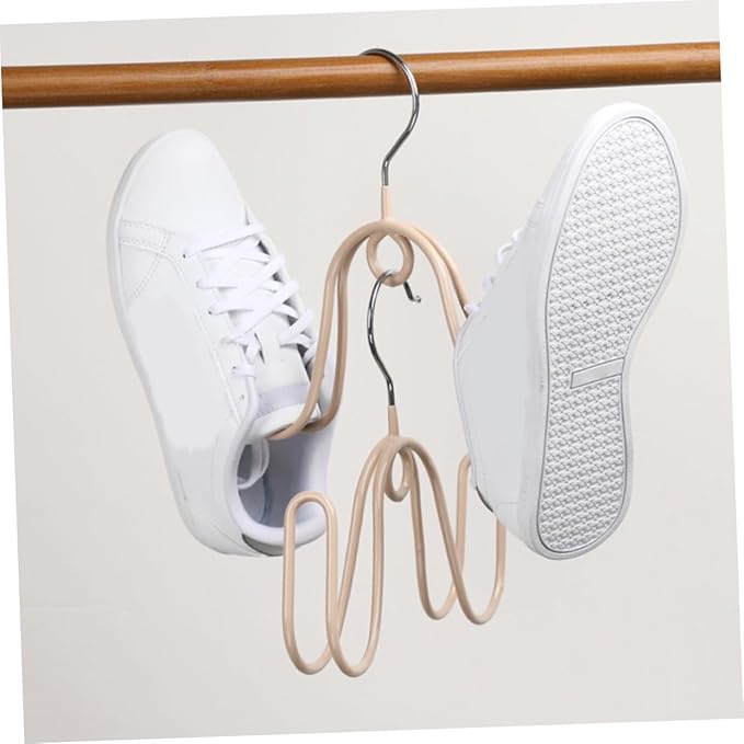 4pcs Stainless Steel PVC Shoe Drying Rack Hanging Rack for Household Entryway Easy Install Carry Storage Organizer