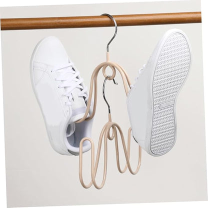 4pcs Stainless Steel PVC Shoe Drying Rack Hanging Rack for Household Entryway Easy Install Carry Storage Organizer