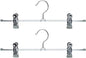 Mawa by Reston Lloyd Space-Saving Clothes Hanger for Pants and Skirts with Two Non-Slip Clips, Style K/30D, 12-Inch, Set of 2, Silver
