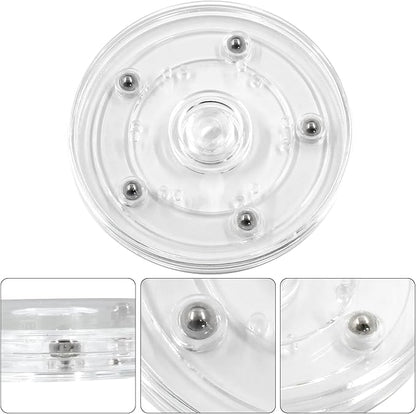 2 Pack 4 inch Lazy Susan Turntable - Acrylic Ball Bearing Rotating Tray for Cake, Spice Rack - Perfect for Kitchen Pantry with 360˚Rotation