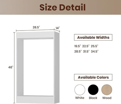 ROOMTEC 28.5" Double Hanging Closet Unit, Modular Closet System with Hanging Rod, Wardrobe Organizer for Bedroom or Walk-in Closet, Wall Mounted, Customizable Clothes Storage Unit, White